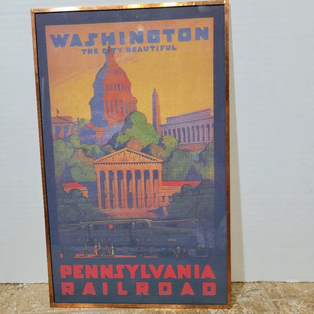 Giclee Print on Canvas Washington Pennsylvania Railroad Vintage Poster Repro